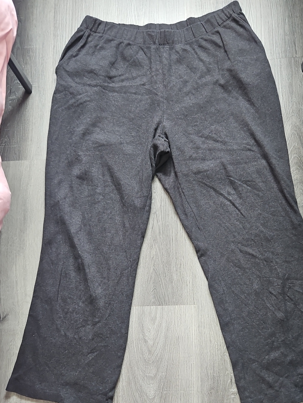 Lands' End Sport Knit Straight Leg Pants XL (16) 100% Cotton Pockets